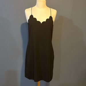 J Crew Little black scalloped mini slip dress. Size 2 | Small